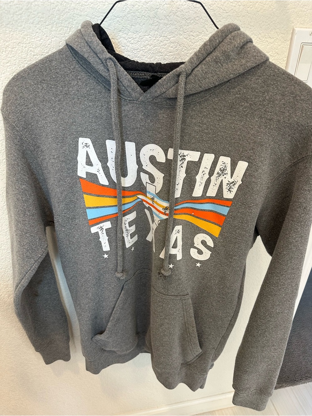 Gray Austin Texas Crewneck Graphic Hoodie Sweatshirt